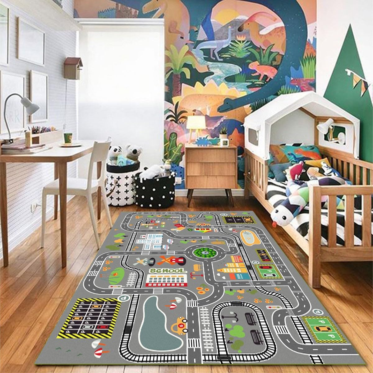 **Non-Slip Kids Car Rug Play Mat - 5'3