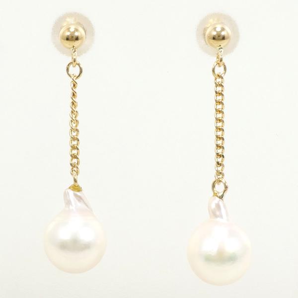 18K Yellow Gold Pearl Earrings for Women – Elegant & Timeless Pearl Jewelry – Perfect for Weddings, Parties, and Special Occasions