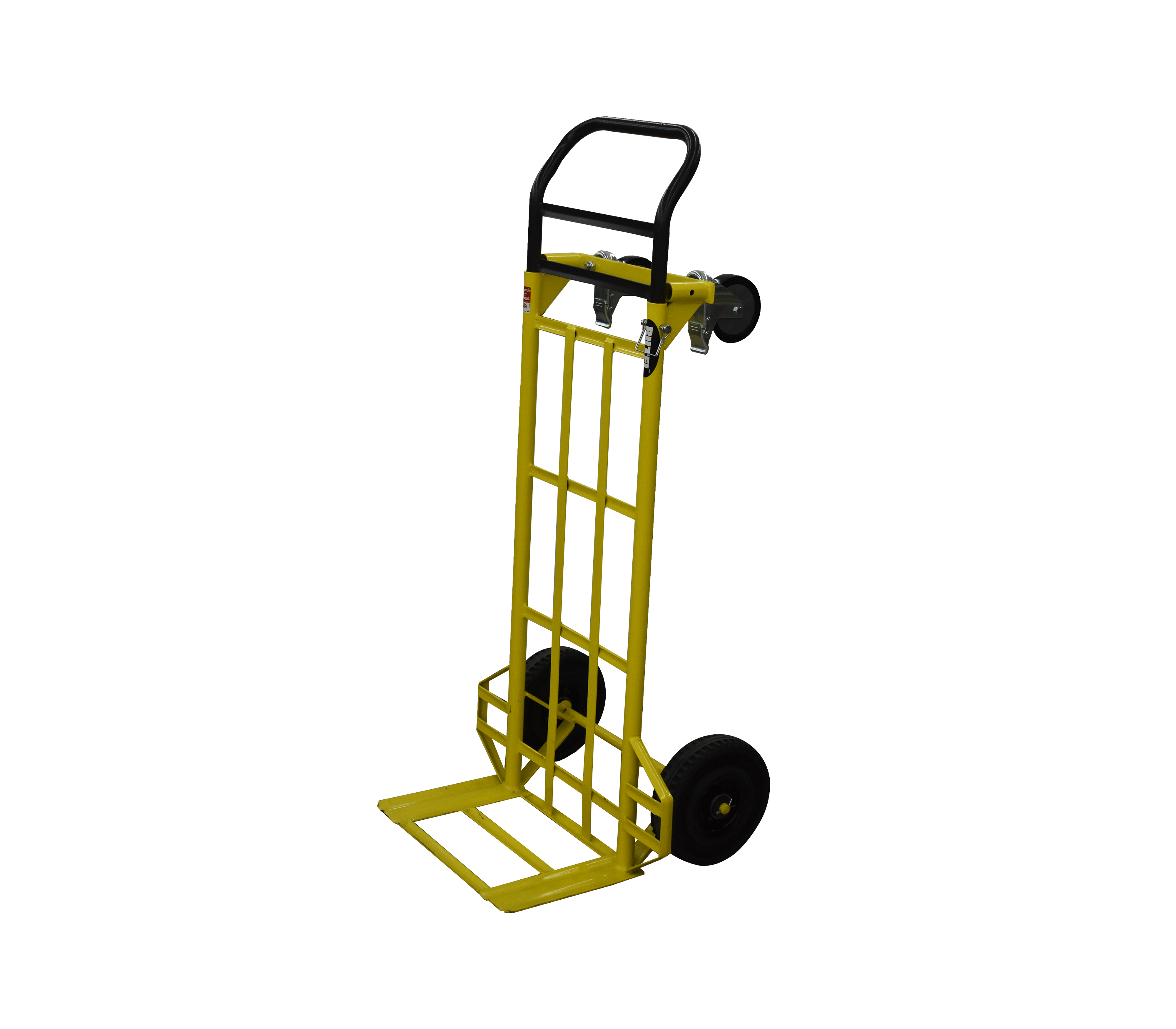 Heavy Duty Yellow Rubber Wheel Dolly Cart with 6 Ply Tires - Ideal for Moving Furniture, Appliances, and Workshop Equipment