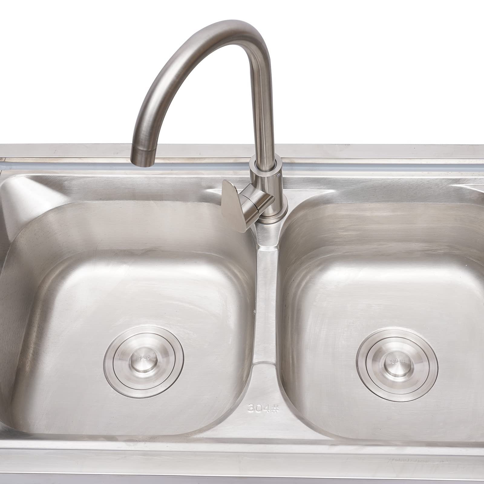 Commercial Stainless Steel 2-Bowl Utility Sink with Faucet - Heavy Duty Kitchen & Catering Prep Table for Home, Restaurant, and Food Service