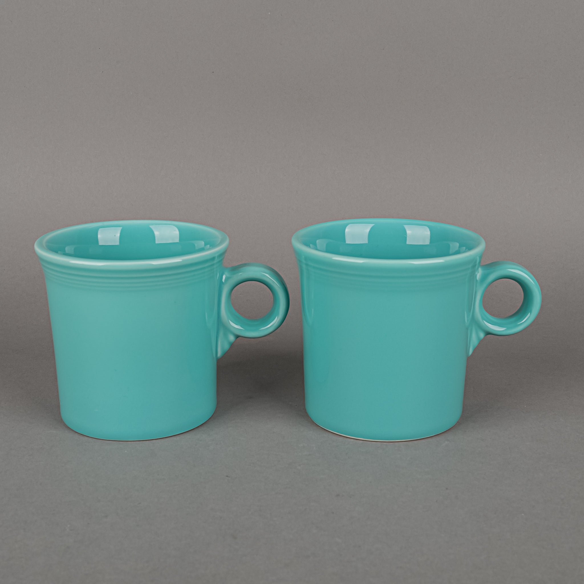 HOMER LAUGHLIN Fiesta Ring Mugs Set of 2 - Vibrant Turquoise Ceramic Coffee Cups with Handle for Kitchen, Dining & Gift Giving