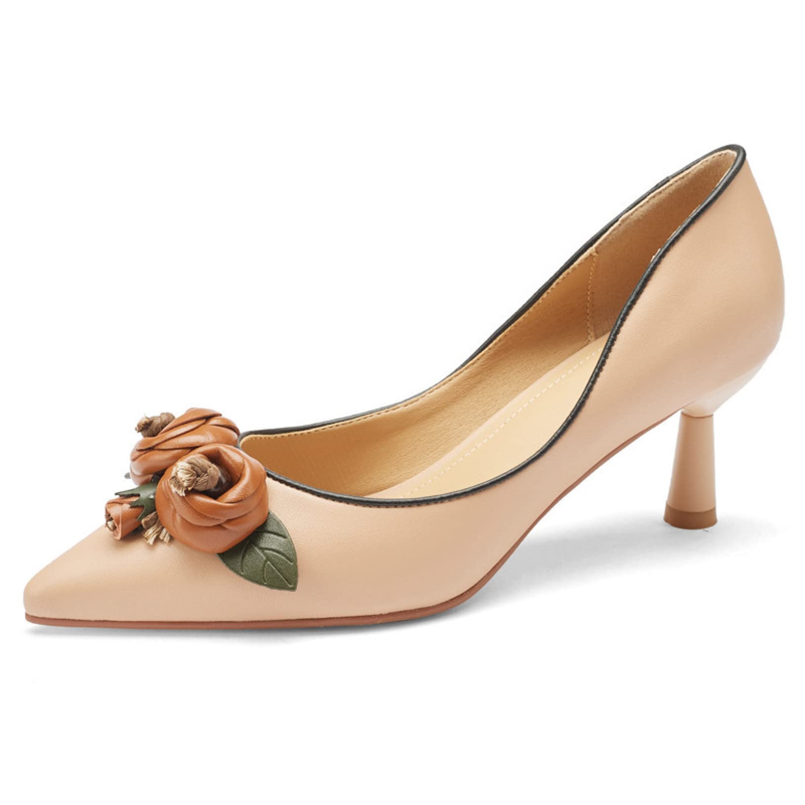 Elegant Women's High Stiletto Heel Pump Shoes - Stylish Pointed Toe Pull On Party Dress Pumps in Beige & Apricot | Perfect for Weddings, Evening Events & Formal Occasions