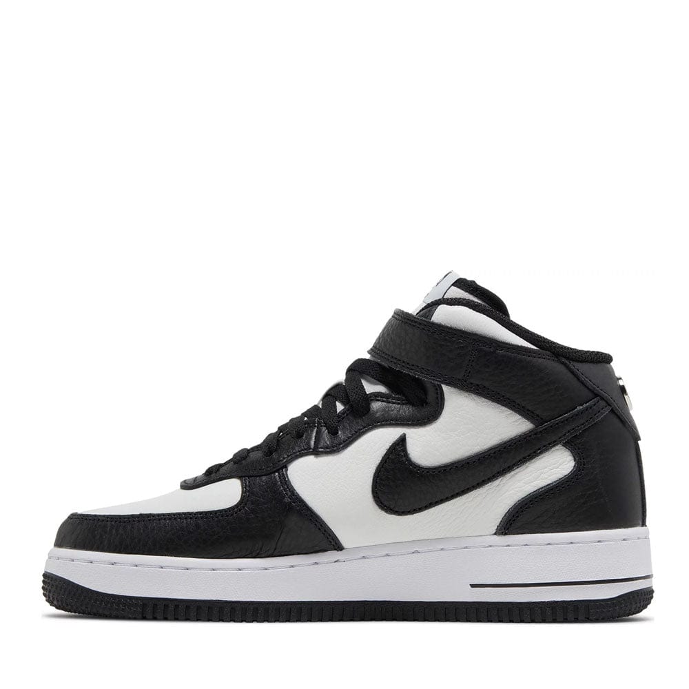 Nike x Stussy Air Force 1 Mid Light Bone Black Sneakers - Men's Basketball Shoes for Streetwear & Casual Outfits (New)