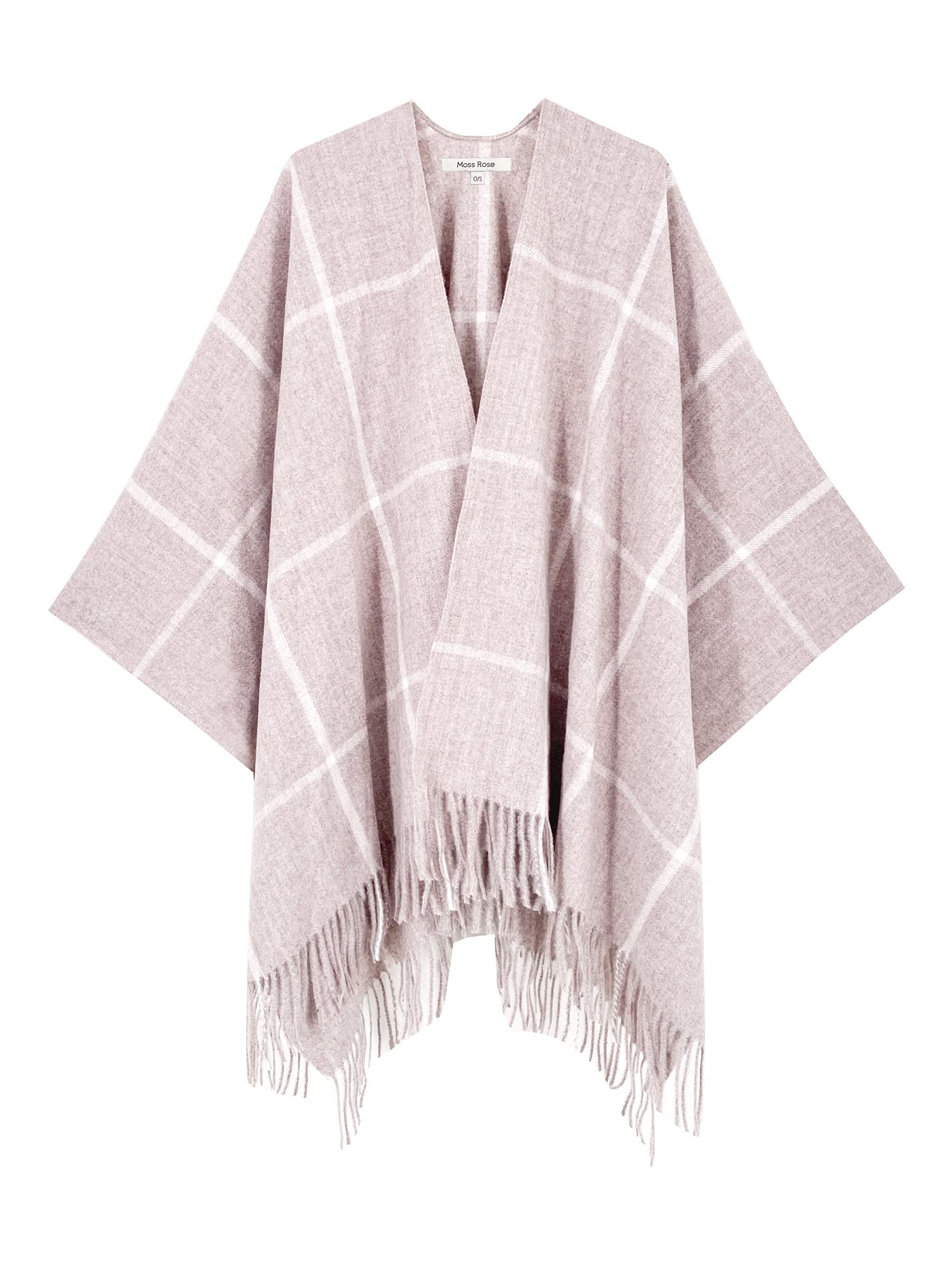 Stylish Moss Rose Women's Plaid Shawl Wrap - Soft Open Front Poncho Cape for Fall & Winter - Perfect for Travel, Outdoor Activities & Casual Wear