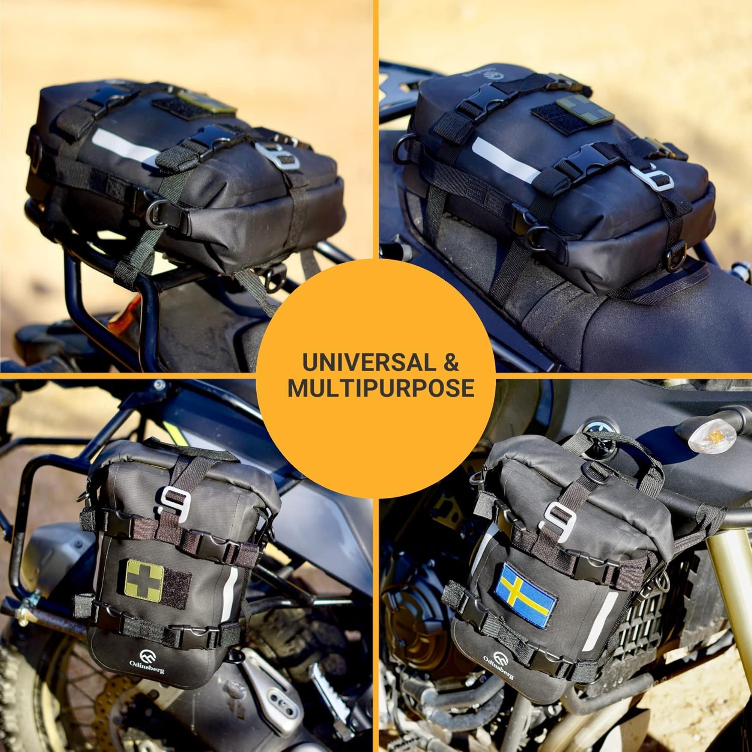 Waterproof 7L Motorcycle Tail Bag - Durable Dry Bag for Crash Bar, Back Seat, Sissy Bar & Rack - Ideal for Moto, Enduro & ATV Riders - Perfect for Commuting, Adventure Tours & Off-Road Trips