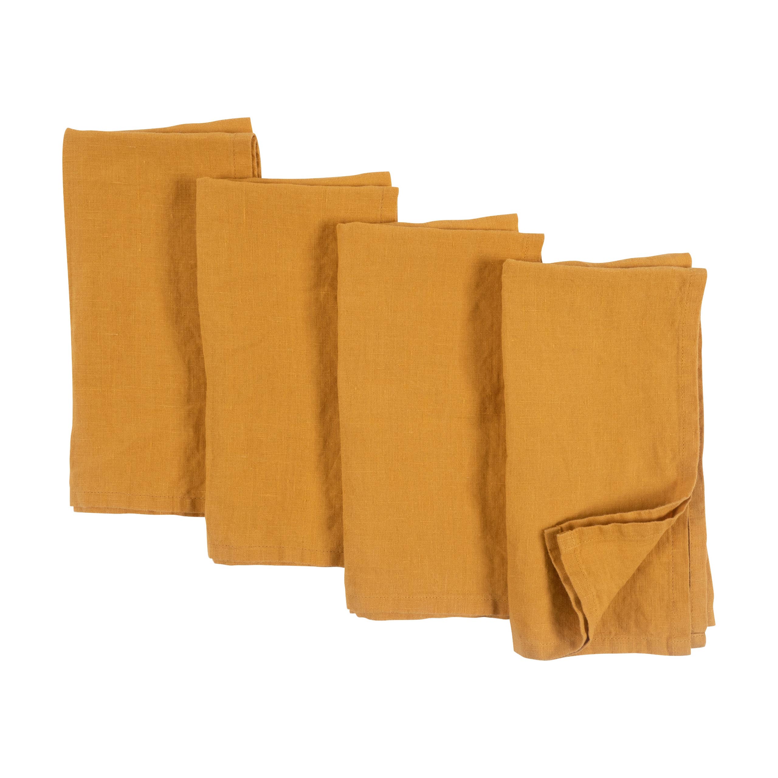 Premium KAF Home Verona 100% Stone Washed Linen Napkins Set of 4 (20x20 Inches) - Elegant Dinner Table Decor for Formal Dining & Special Occasions