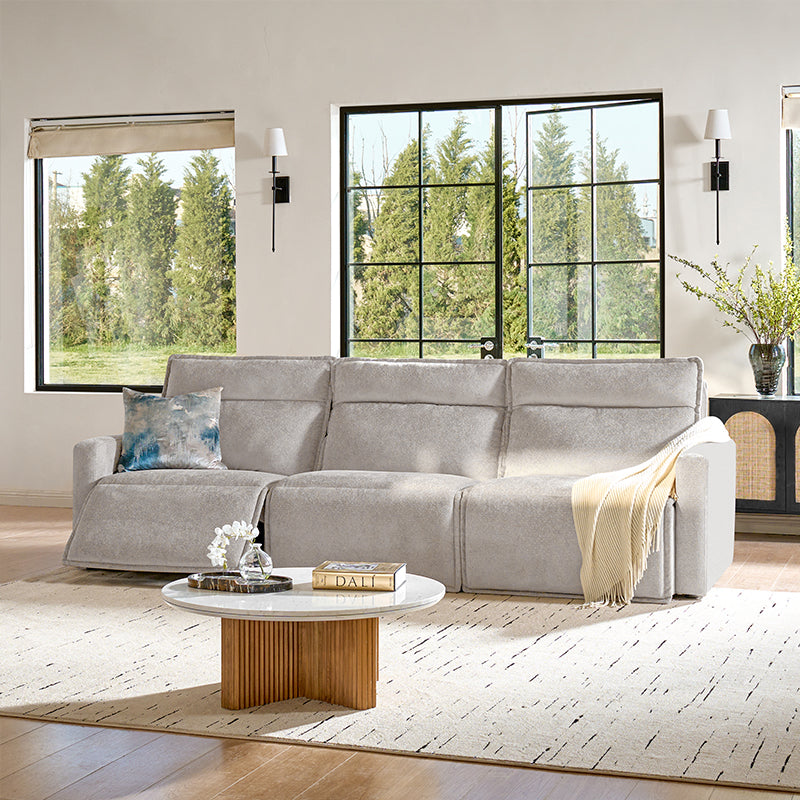 Essentia Power Reclining Corner Sofa - Easy Care Fabric Sectional Couch with USB Charging for Living Room, Home Theater & Family Room Comfort