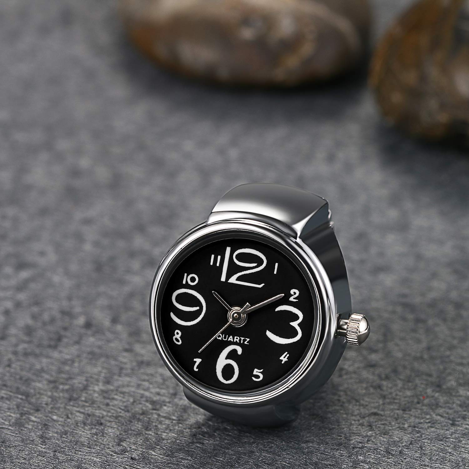 Lancardo Ring Watch for Women & Men - Analog Quartz Watch with Arabic Numerals, Elastic Band, Creative Finger Watch (8 Pack) - Perfect for Fashion Accessories, Gifts, and Unique Timekeeping