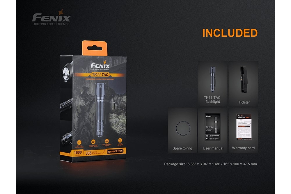 Fenix TK11 TAC LED Tactical Flashlight 1600 Lumens - High-Intensity Rechargeable Flashlight for Outdoor, Camping, Hunting & Emergency Use