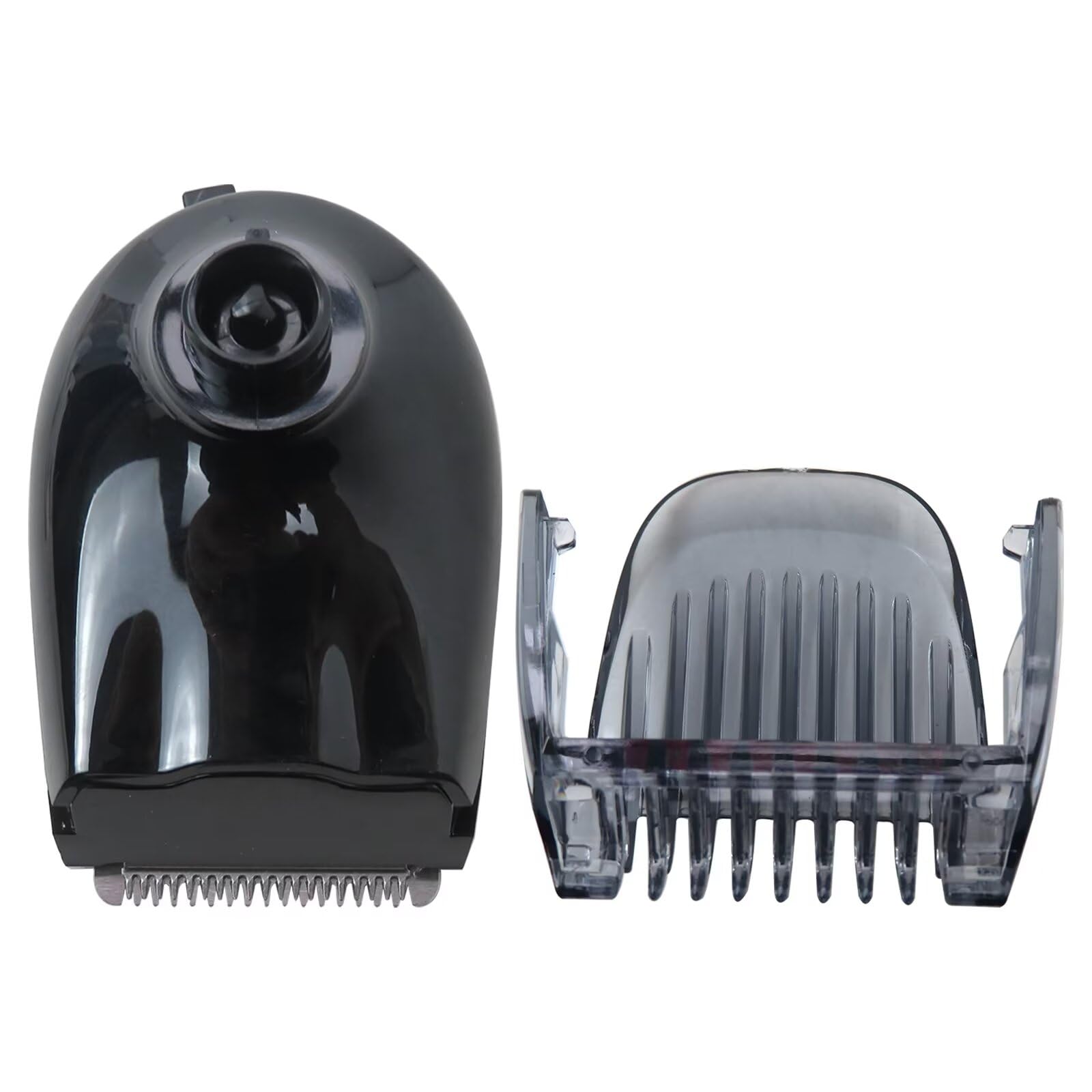 Black RQ11 Replacement Shaver Trimmer Head Blade Cutter with Comb Cover for Philips Norelco RQ111/52 Click-On Beard Styler - Perfect for Precise Facial Hair Grooming & Styling at Home or Travel