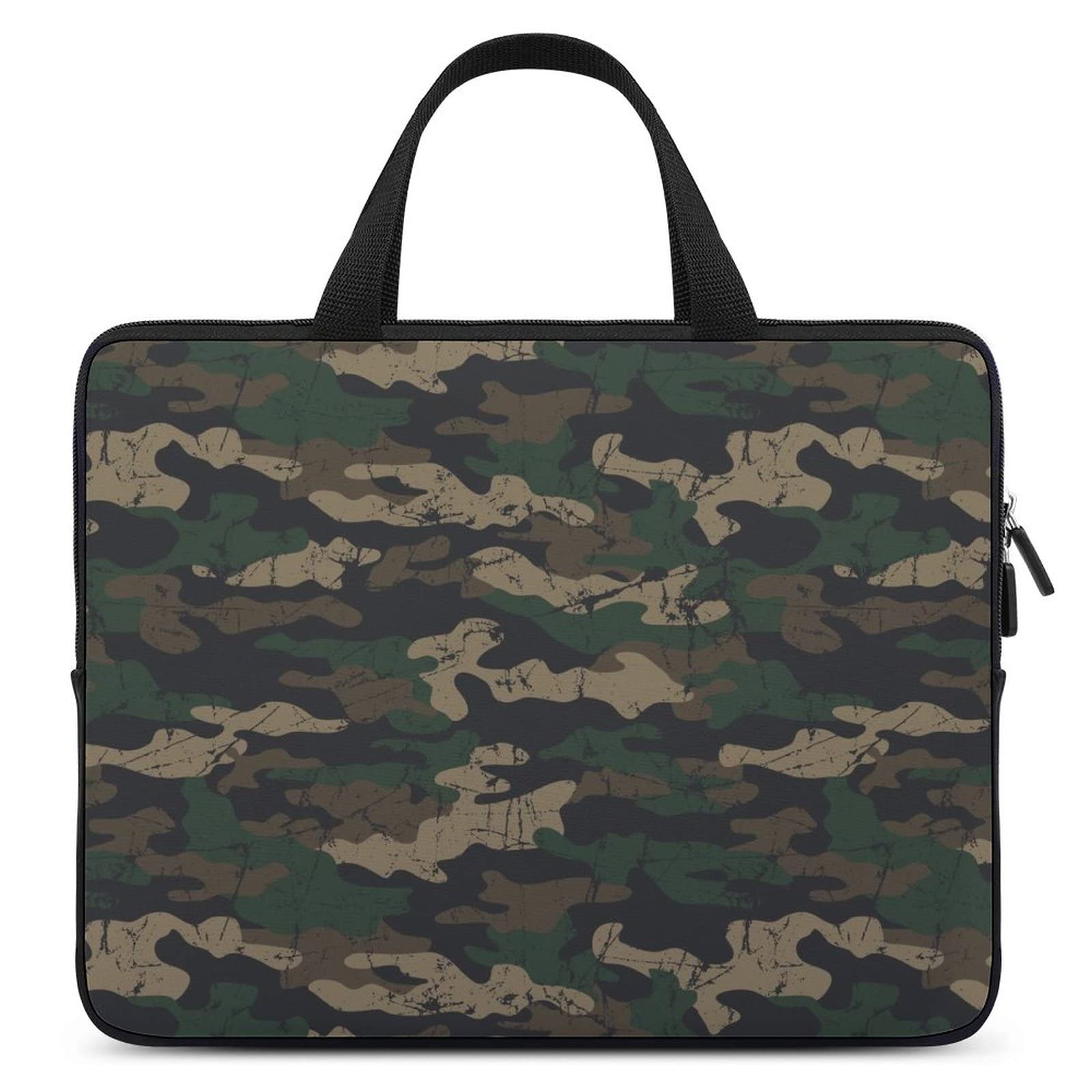 Retro Camouflage Waterproof Laptop Bag | Slim Business Casual Briefcase for Work, Travel & Daily Commute