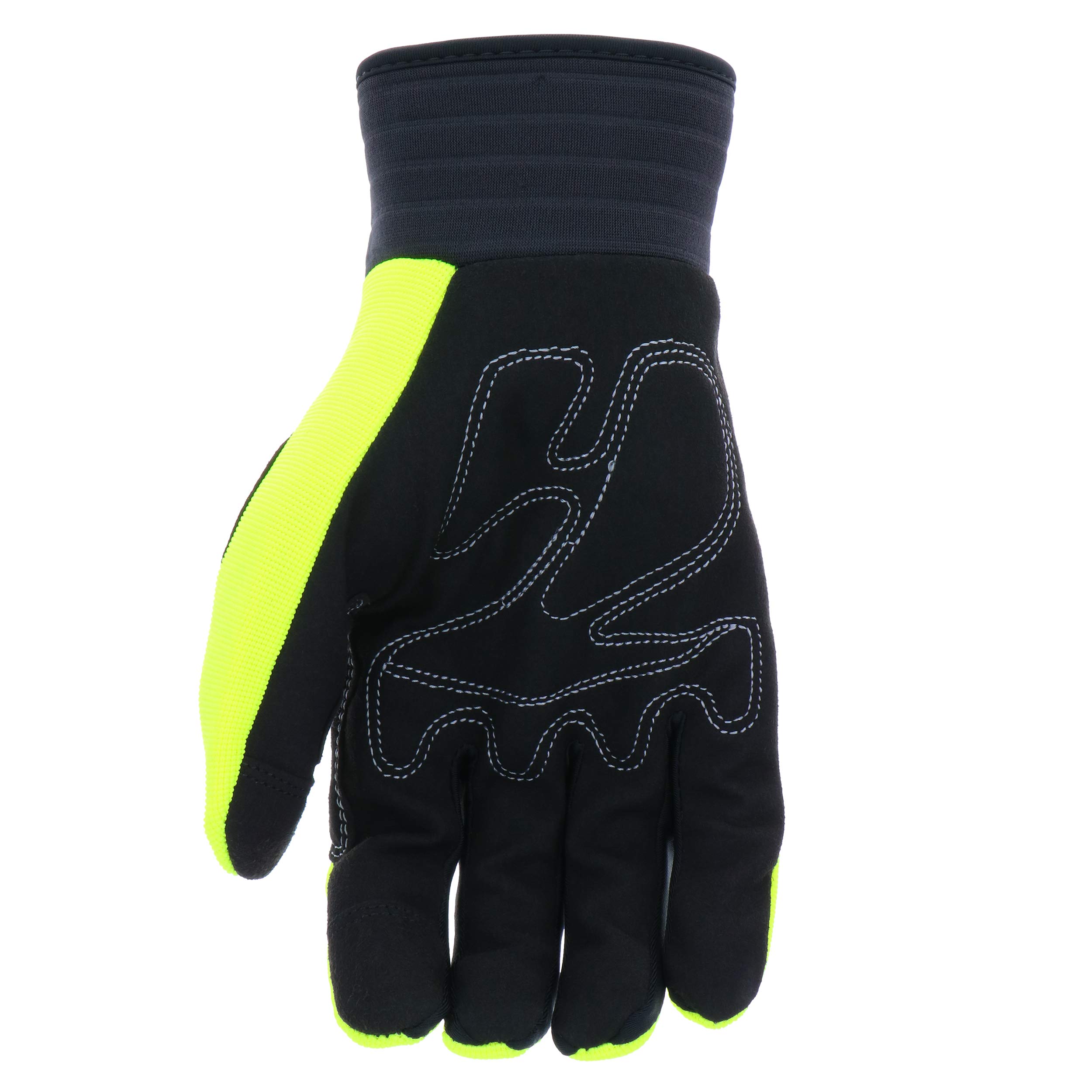 Cat® CAT012224 Hi-Visibility Work Gloves - Green, X-Large, Synthetic Palm with Touchscreen Fingertips, Adjustable Wrist Strap & Padded Protection | Ideal for Construction, Warehouse, Outdoor Work & Cold Weather Use