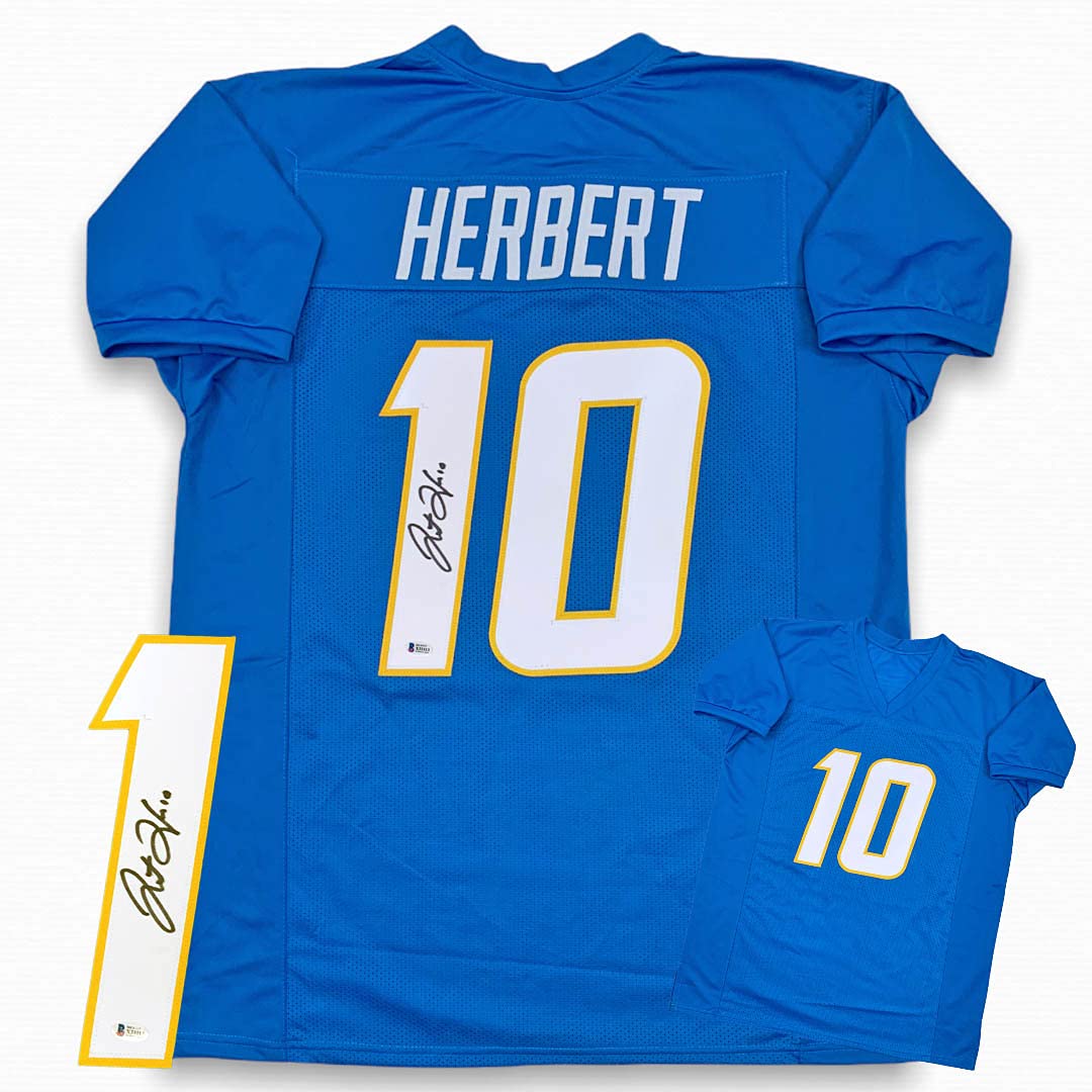 Justin Herbert Autographed Signed Powder Blue Jersey - Beckett COA - Perfect for NFL Fans, Collectors & Memorabilia Displays