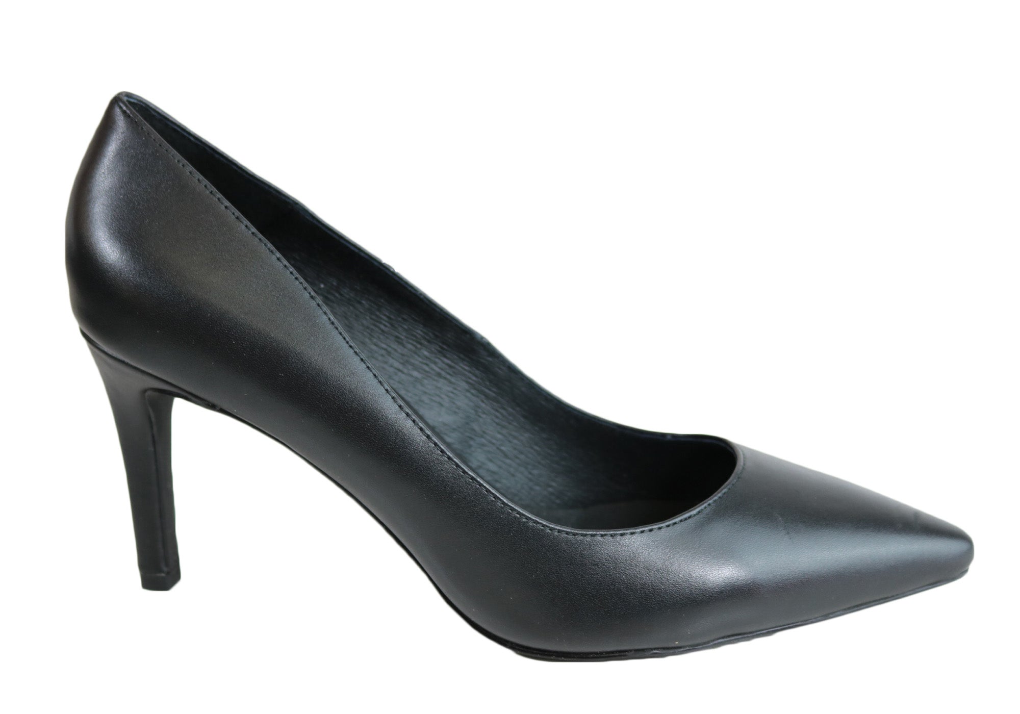 RMK Abra Women's Mid Heel Leather Pointed Toe Pumps - Elegant Office & Party Dress Shoes for Professional Women