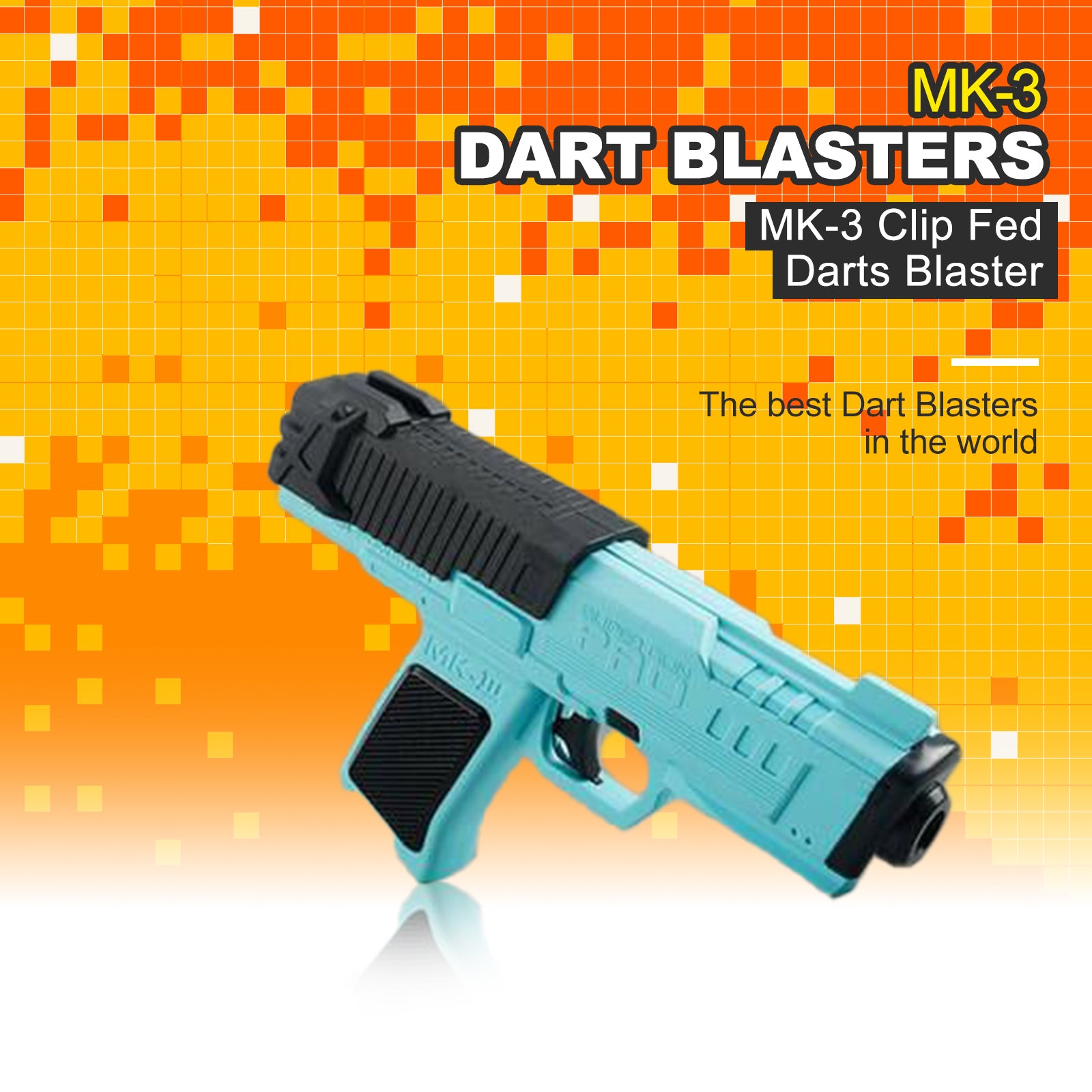 MK-3 Clip Fed Dart Blaster Toy - High Performance Foam Dart Gun for Kids & Adults - Perfect for Outdoor Games, Nerf Battles & Target Shooting
