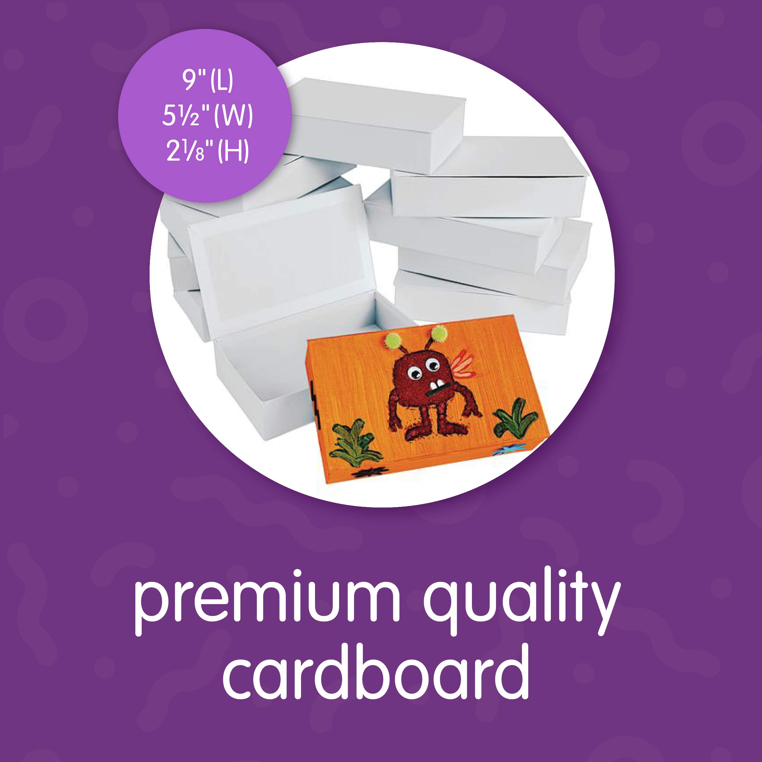 Colorations 12-Pack White Cardboard Pencil Boxes for School & Office Supplies