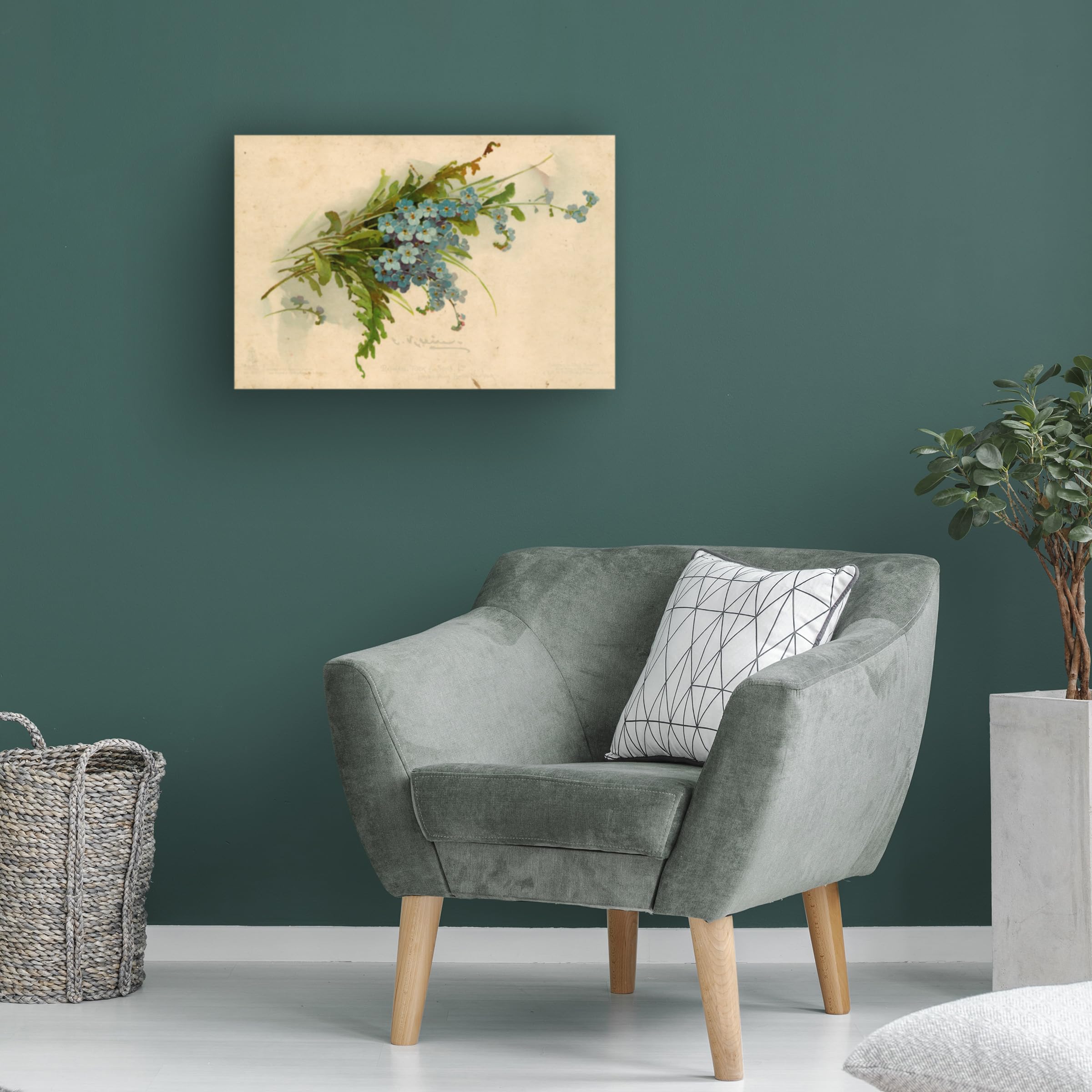 Trademark Fine Art 'Forget Me Not' Floral Canvas Wall Art Print - Perfect for Living Room, Bedroom & Office Decor