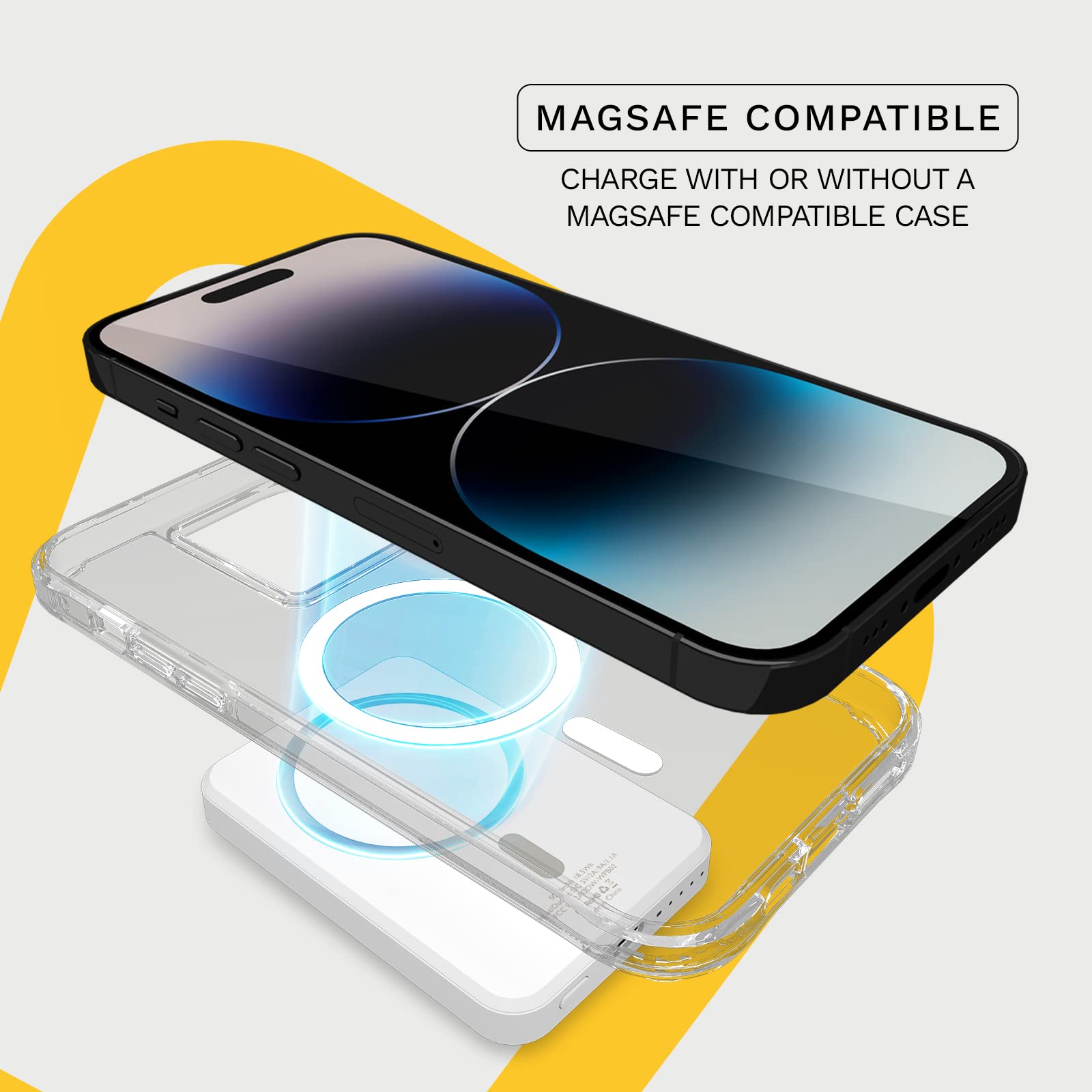 5000mAh Magnetic Wireless Portable Charger with USB-C - Magsafe Power Bank for iPhone 16/15/14/13 Series | Fast Charging Battery Pack for Travel, Work & Outdoor Activities