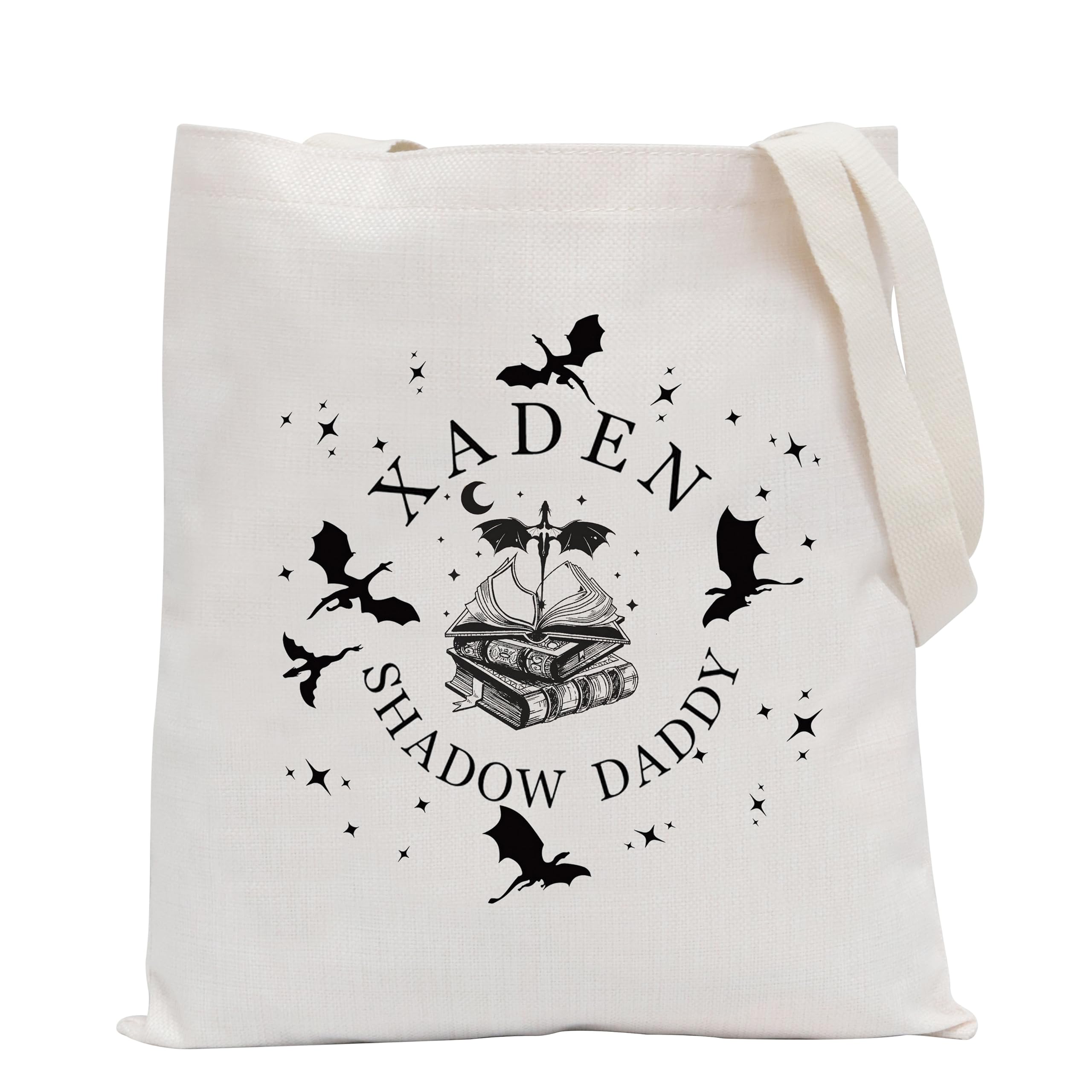 FUNYSO Dragon Book Inspired Tote Bag - Xaden Shadow Dsddy Fantasy Book Lover Gift for Women & Men - Perfect for Book Club, Cosplay & Fantasy Conventions