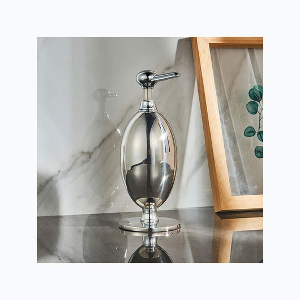 AVEO Antique Brass Soap Pump Dispenser - Premium Lotion, Shampoo & Liquid Soap Dispenser for Bathroom, Kitchen & Hotel Use - Elegant Silver Finish