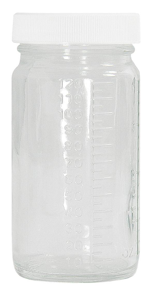 24-Pack GLC-01115 Fiberboard Specimen Mailers with 2oz Clear Glass Boston Round Bottles & Black Phenolic Caps - 1.75