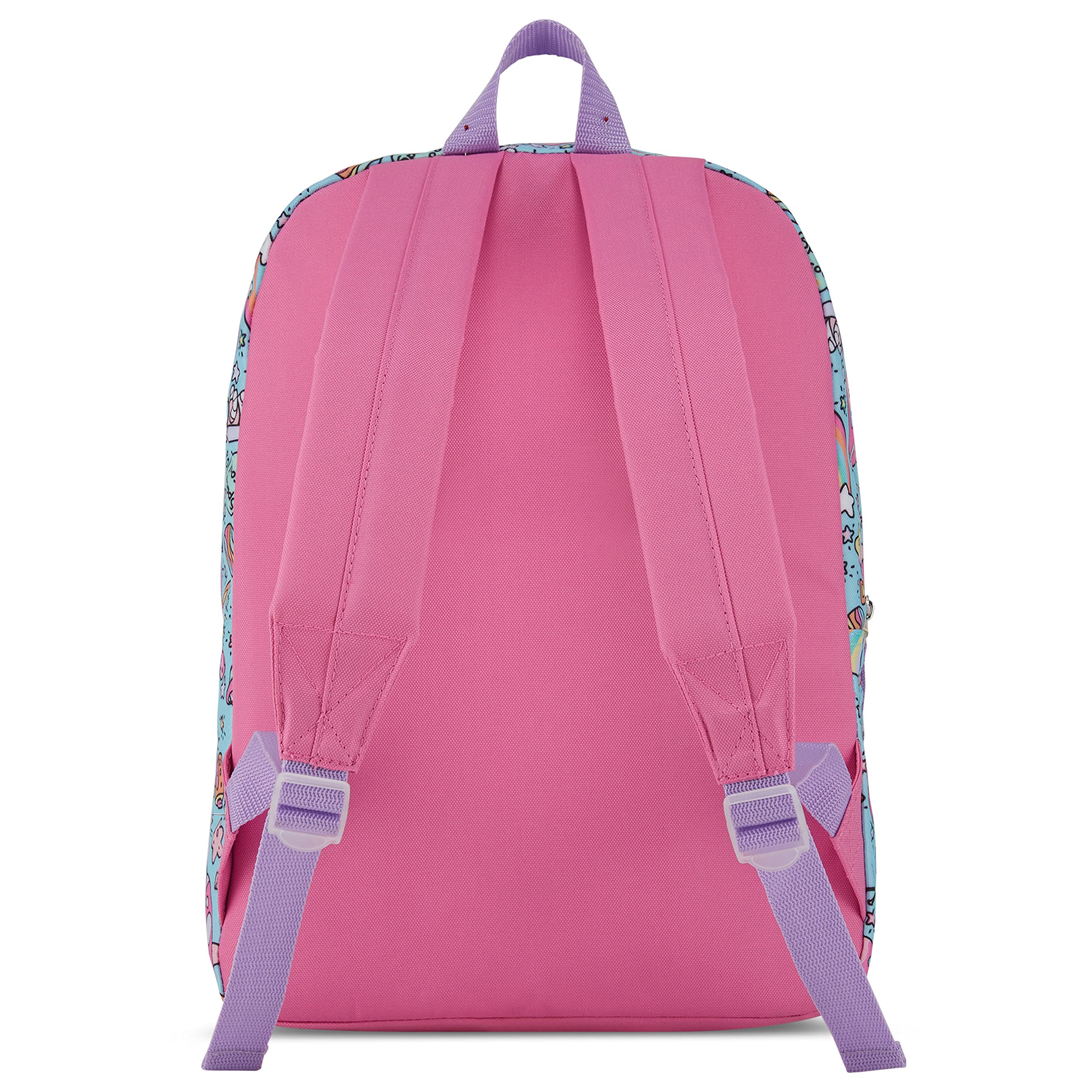 Cudlie 5-Piece Girls Backpack Set with Lunch Bag, Pencil Case, Carabiner Clip & Keychain - Lightweight School Backpack for Kids - Space Girls Design in Blue - Perfect for School, Travel & Daily Use