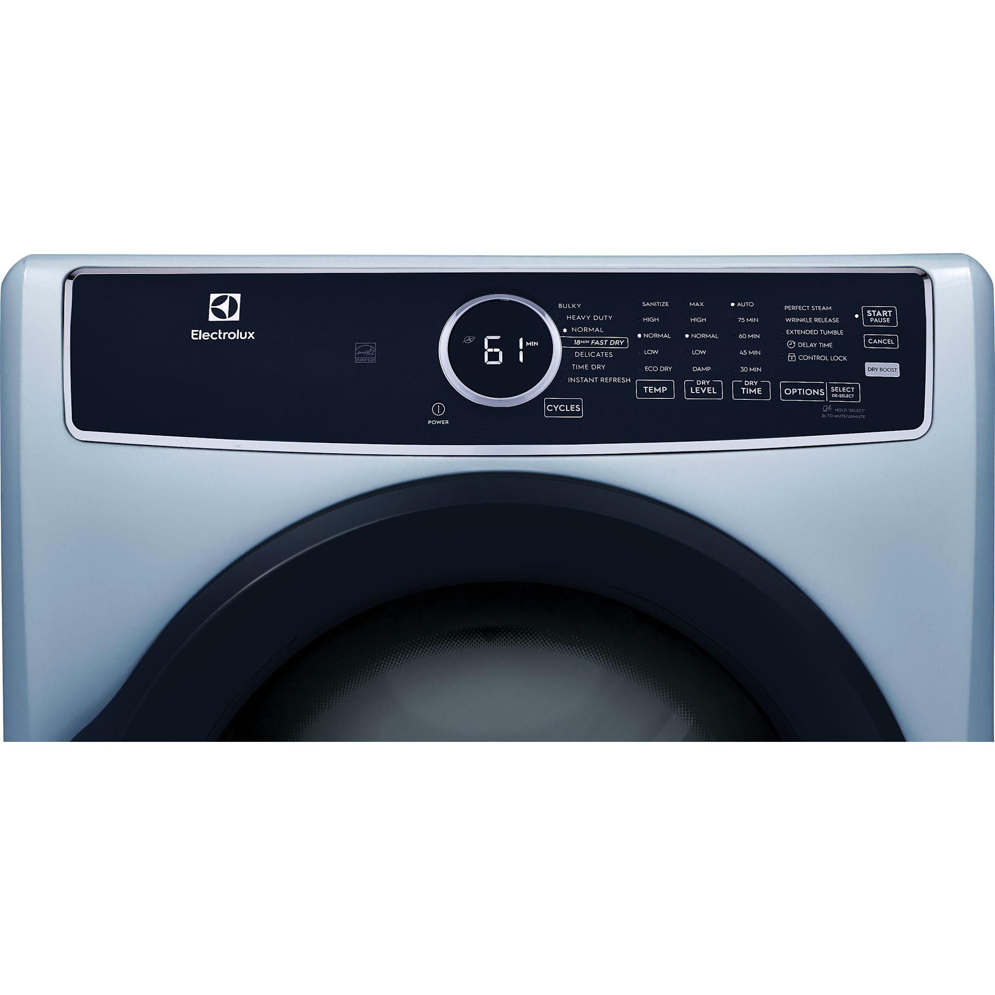Electrolux ELFG7437AG 7.4 cu. ft. Gas Dryer in Glacier Blue - Energy Efficient, Large Capacity Laundry Appliance for Home & Apartment Use