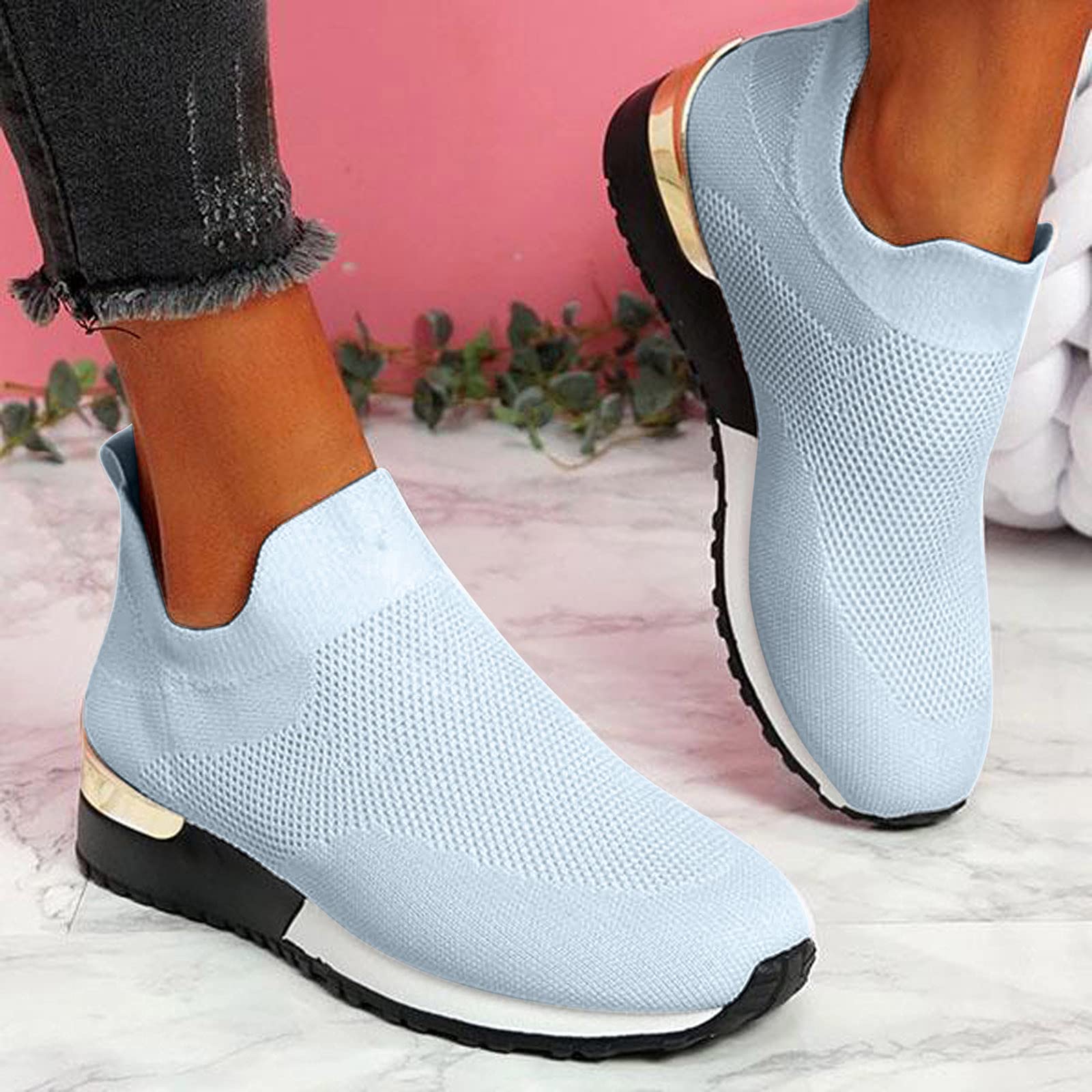 **Women's & Men's Lightweight Running Shoes - Non-Slip Tennis Sneakers, White Casual Platform Loafers & Boots for Gym, Workout, Walking & Daily Wear**