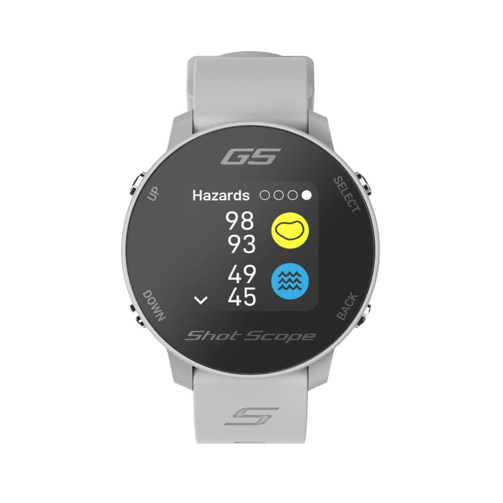 Shot Scope G5 Golf GPS Watch - Grey | Accurate Golf Rangefinder & Performance Tracker | Perfect for Golfers & Outdoor Sports Enthusiasts