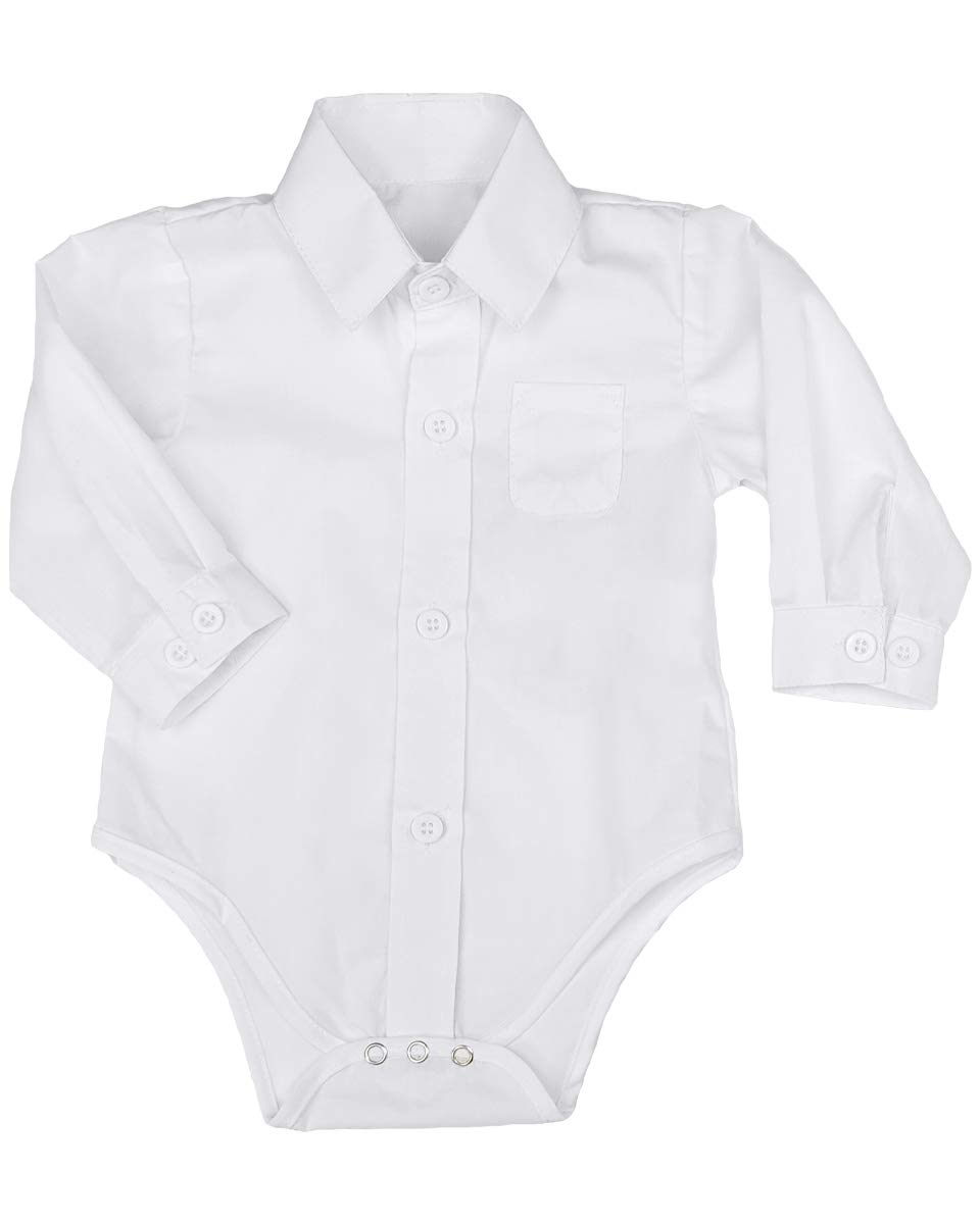 Baby Boys Christening Outfit Set - 4 Piece Formal Suspender Suit for Baptism, Church & Special Occasions