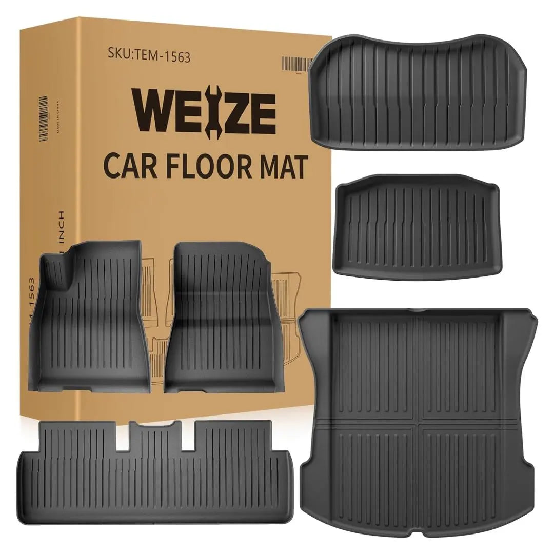 Premium All-Weather TPE Floor Mats for Tesla Model 3 (2021-2023) - 6-Piece Set with Cargo Liner & Trunk Mats - Durable, Non-Slip Car Accessories for Year-Round Protection - Perfect for Daily Commutes, Road Trips & Outdoor Adventures