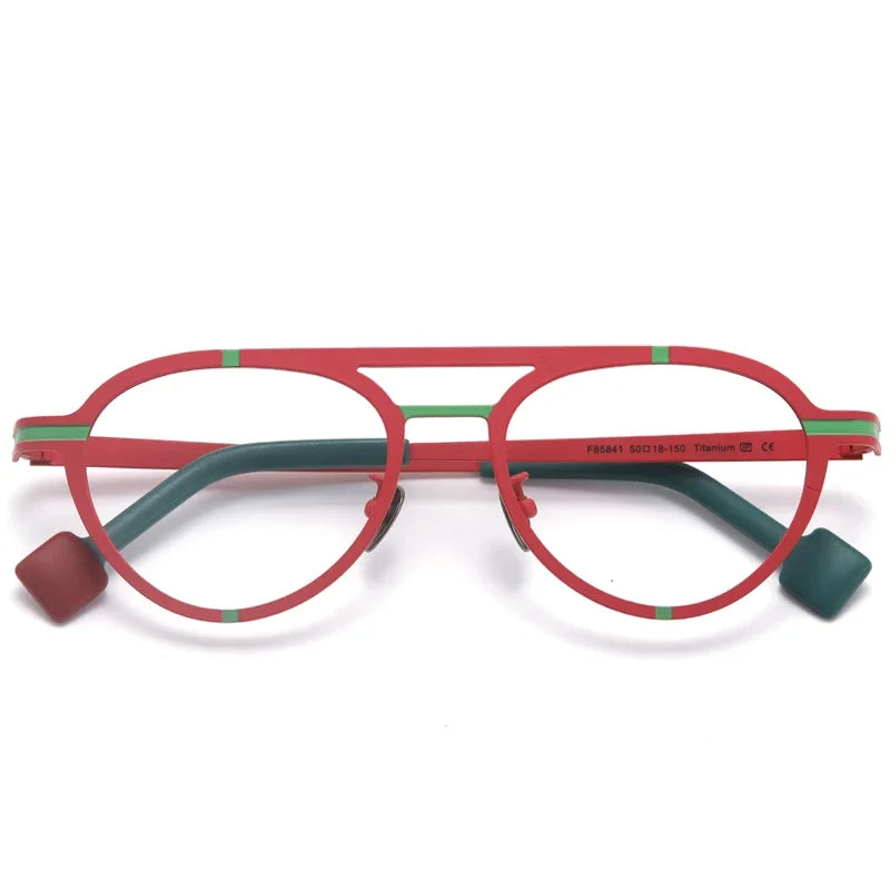 Aror Unisex Full Rim Oval Double Bridge Titanium Acetate Eyeglasses 4158 - Lightweight & Durable Frame for Men & Women - Perfect for Office, Reading & Everyday Wear