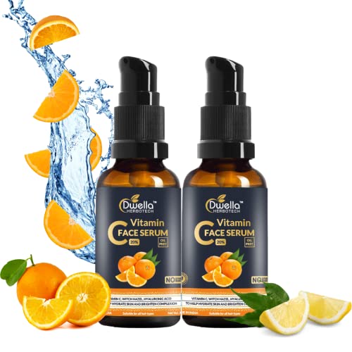 Dwella Herbotech Advanced Pure Vitamin C & E Brightening Serum for Brighter, Healthier Skin – Extra Whitening & Glow (30ml/60ml) – Perfect for Daily Skincare & Anti-Aging Routine