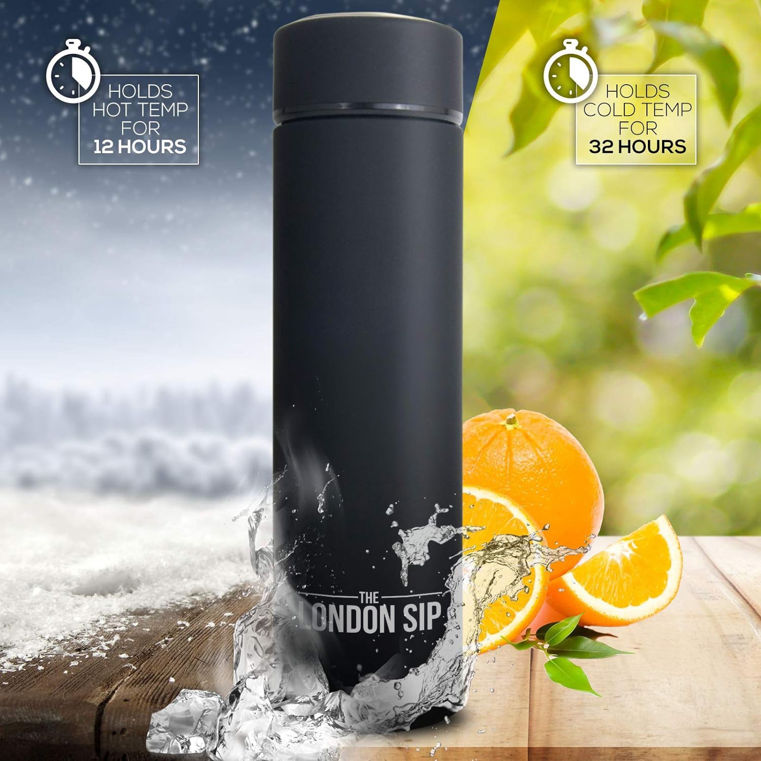 Premium 16oz Tea Infuser Bottle 2-Pack - BPA Free Glass Water Bottle with Stainless Steel Filter for Loose Leaf Tea - Perfect for Office, Gym & Travel