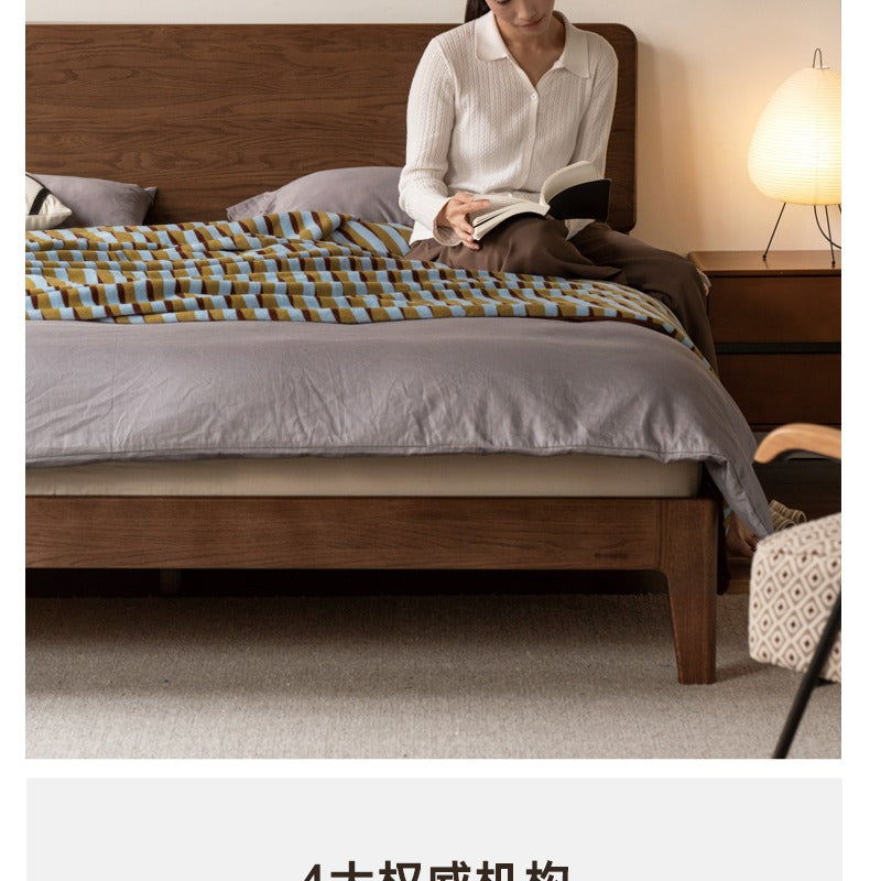 Solid Oak Wood High Back King Size Bed Frame - Sturdy & Elegant for Master Bedroom, Guest Room, or Luxury Hotel Decor