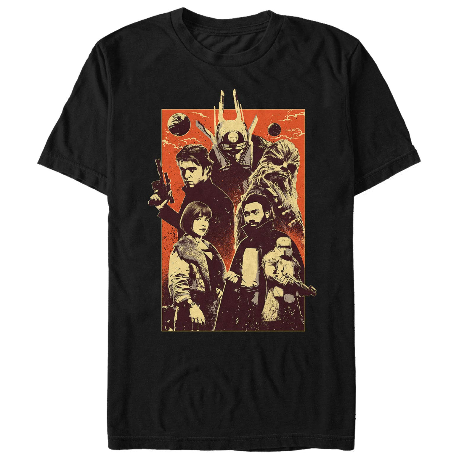 Men's Star Wars Solo Character Grunge Print T-Shirt - Han Solo Movie Tee for Cosplay & Casual Wear