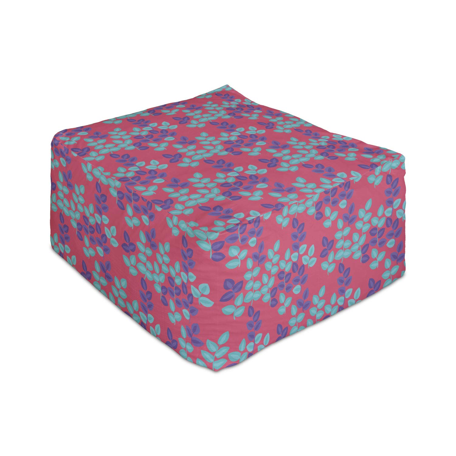Vintage Colorful Blossoms Rectangle Pouf Ottoman - 25