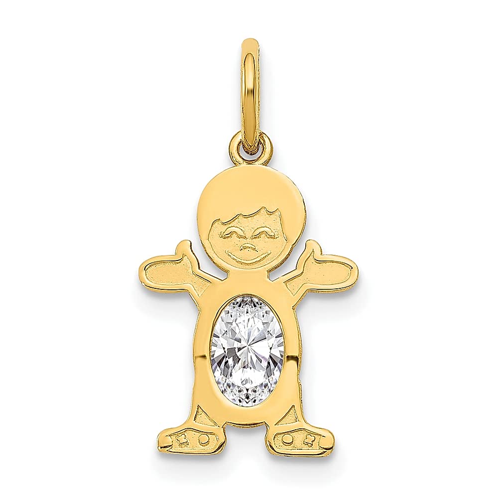 14K Yellow Gold Oval White Topaz April Birthstone Necklace Pendant – Elegant Baby & Kids Jewelry, Perfect Gift for Women & Her – Ideal for Birthdays, Anniversaries, and Special Occasions