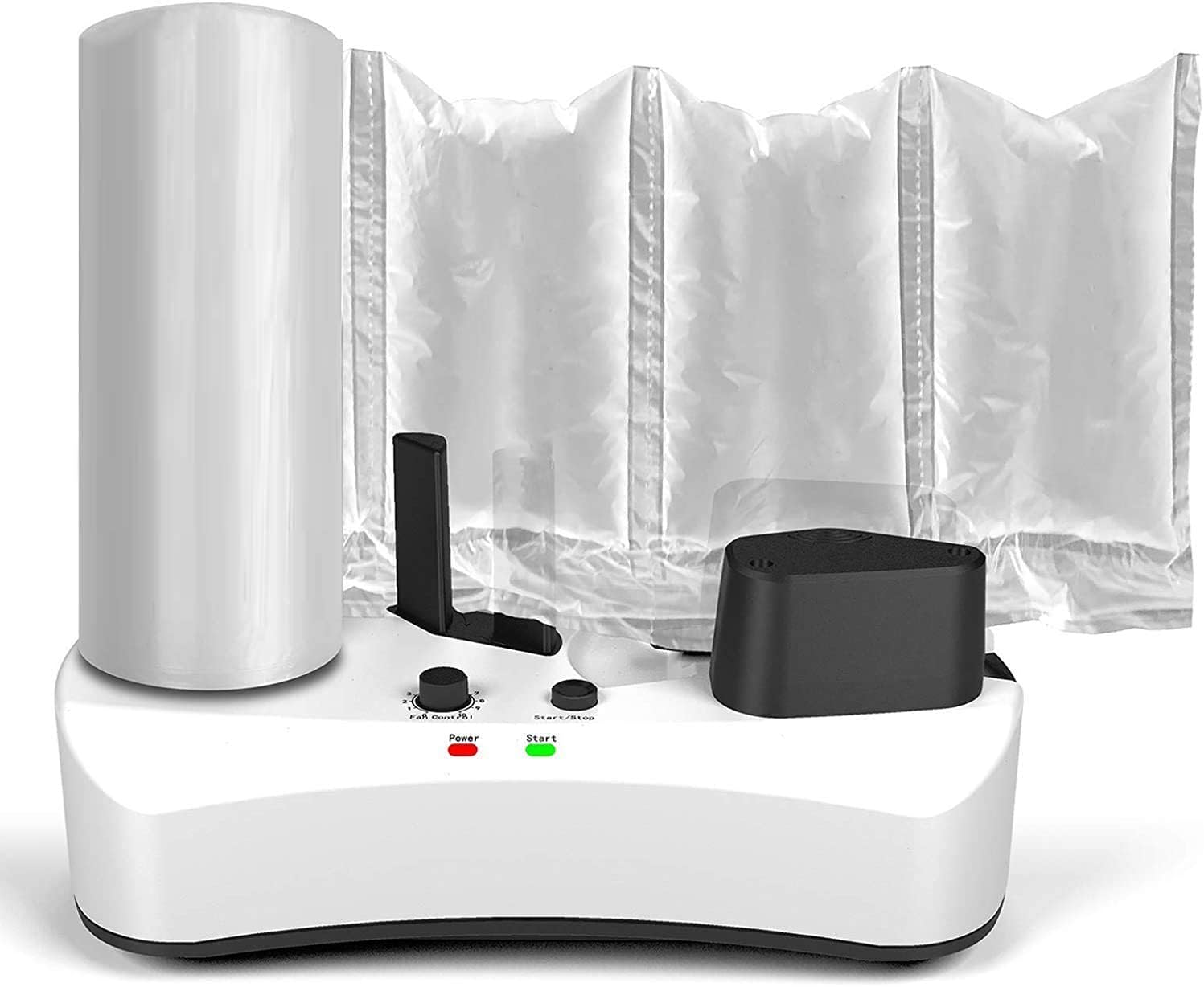 YE300 Portable Air Cushion Machine 110V - Inflatable Packaging Air Pillow Maker with 100m Free Test Film Roll (White, ACM-220) - Perfect for E-commerce Shipping, Fragile Item Protection & Moving Supplies