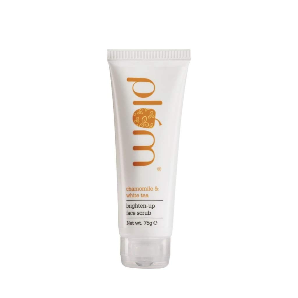 Plum Chamomile & White Tea Brightening Face Scrub - Gentle Exfoliator for Normal & Combination Skin | Detanning & Skin Brightening Treatment | 75ml | Perfect for Morning Skincare Routine & Pre-Makeup Prep