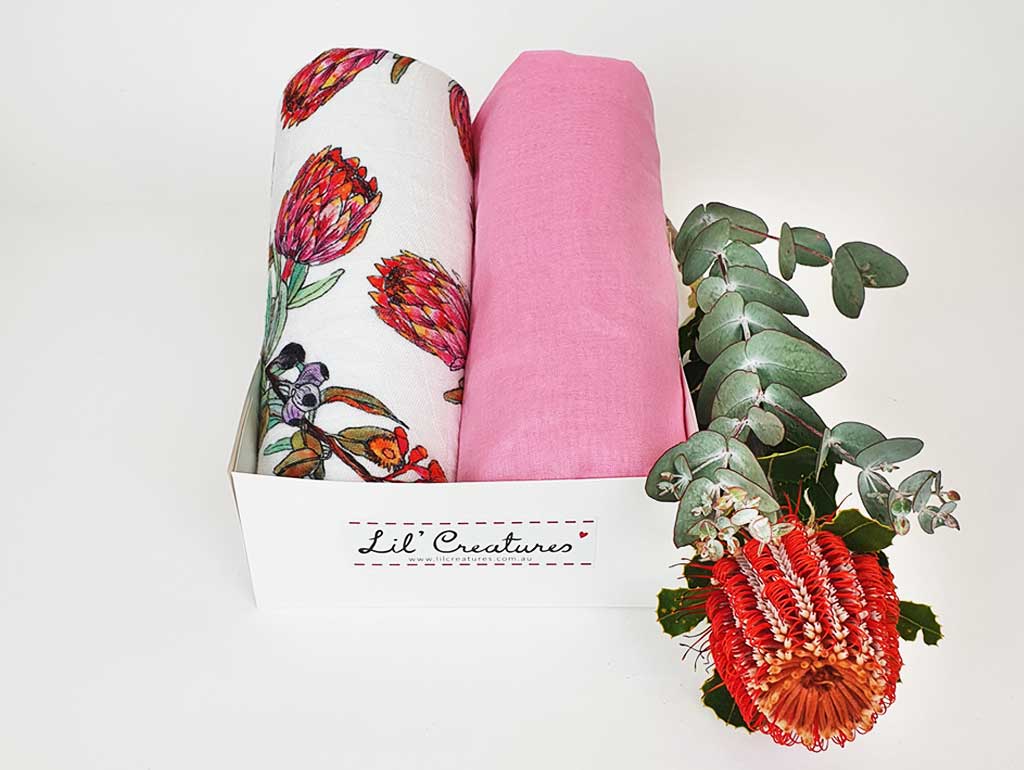 Soft Baby Swaddle Blanket Twin Pack Gift Set for Newborn Girls - Perfect for Sleeping, Swaddling & Photography