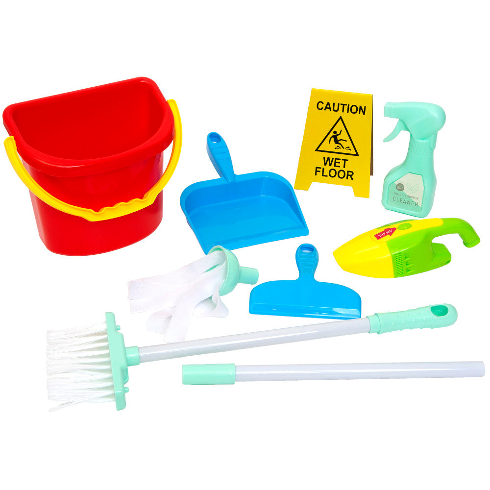 Boley 8-Piece Toy Cleaning Set for Kids Ages 3+ | Pretend Play Housekeeping Toys | Educational Role Play for Toddlers | Perfect for Indoor Play, Preschool Learning & Imaginative Playtime