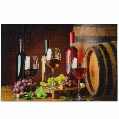 A Puzzle That Brings Families Together: The Vintage Wine Glasses Wooden Keg 500-Piece Jigsaw Puzzle