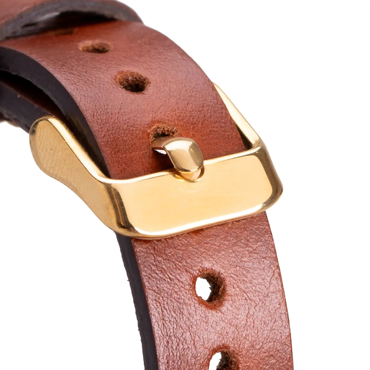 Burnished Brown Leather Ultra Slim Apple Watch Band with Gold Rivet - Stylish & Durable Replacement Strap for Work, Gym & Everyday Wear