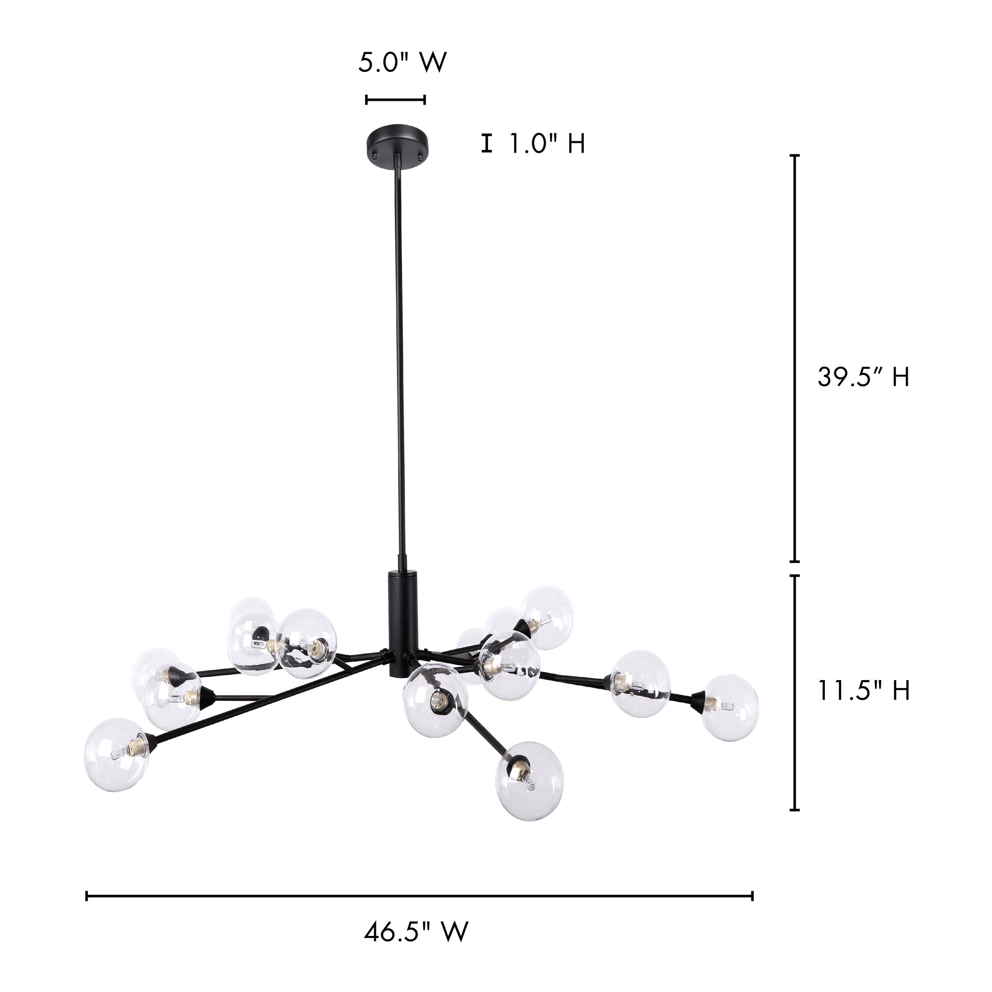 Gianna Crystal Chandelier Light Fixture - Elegant Ceiling Lighting for Dining Room, Bedroom & Living Room Decor