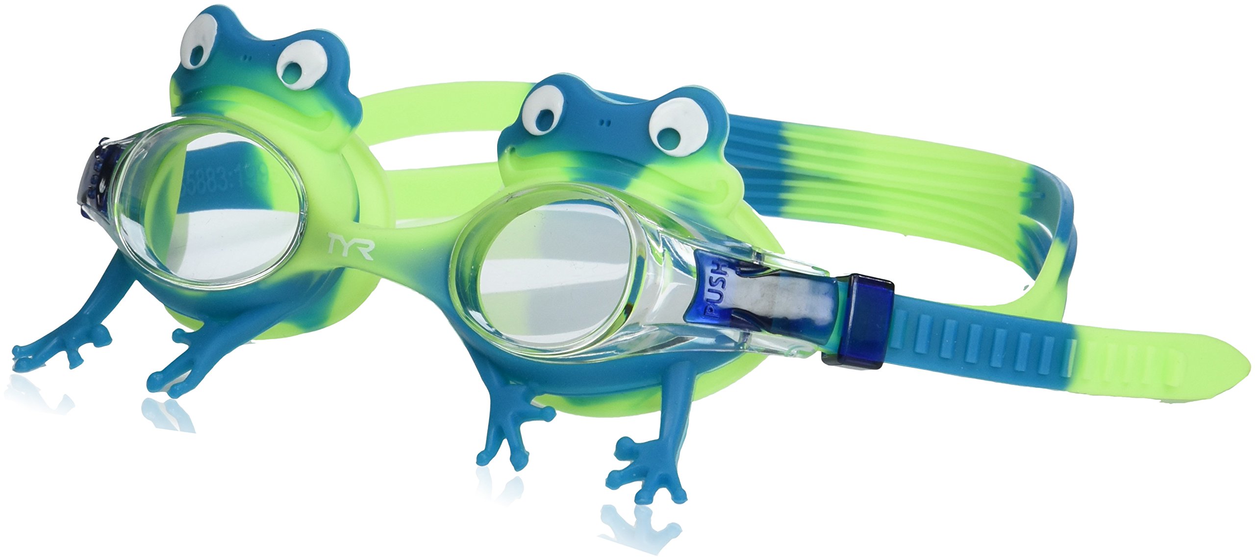 TYR Kids Swimple Frog Swim Goggles - Comfortable & Leak-Proof for Boys & Girls - Perfect for Swimming Lessons, Pool Parties & Water Play