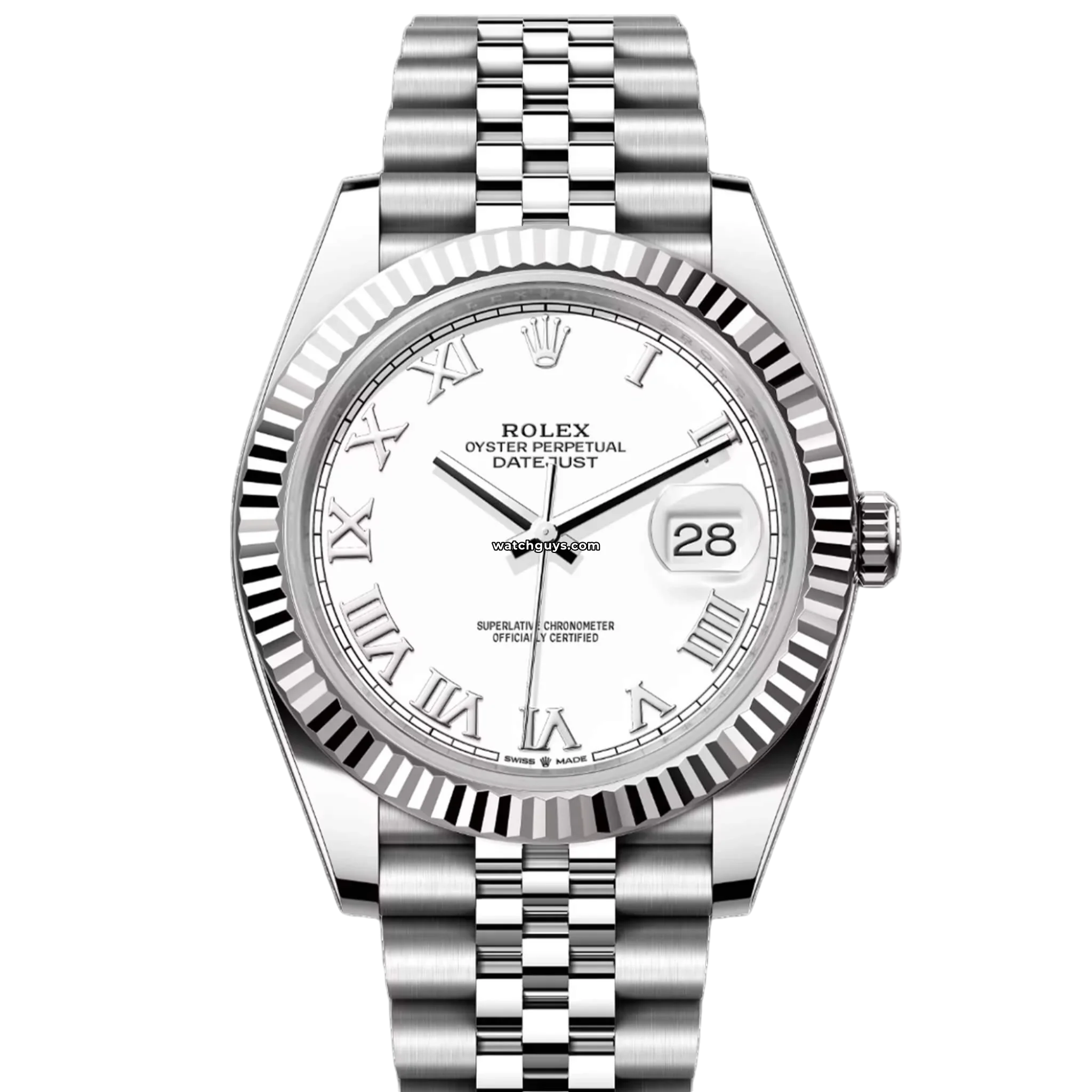 Rolex Datejust 126334 Men's Watch - 41mm Stainless Steel, White Dial with Roman Numerals, Jubilee Bracelet - Perfect for Business, Formal Events & Luxury Gift Giving