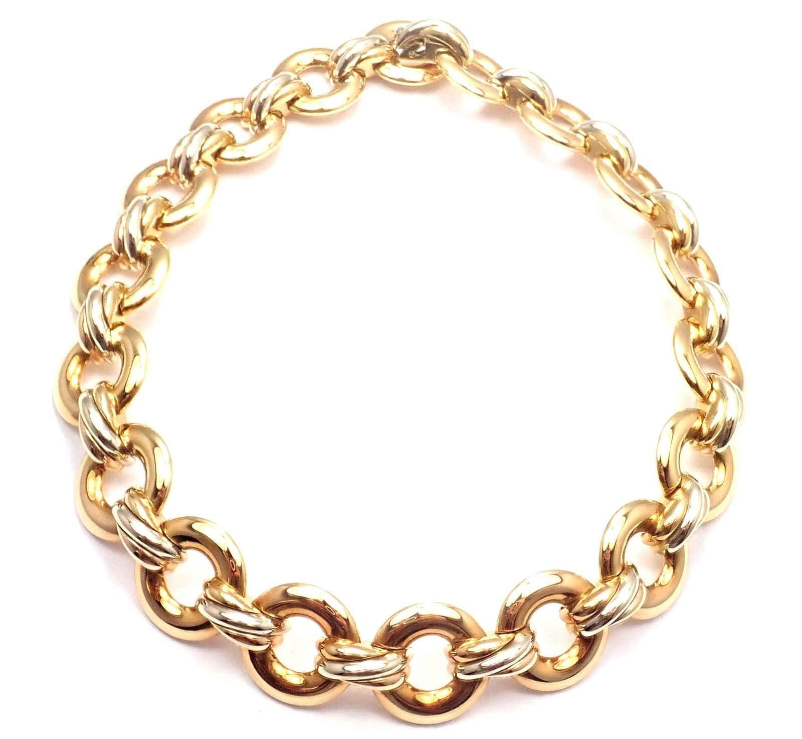 Authentic Cartier Trinity 18k Tri-Color Gold Round Link Necklace - Luxury Jewelry for Women, Perfect Gift for Anniversary, Valentine's Day & Special Occasions