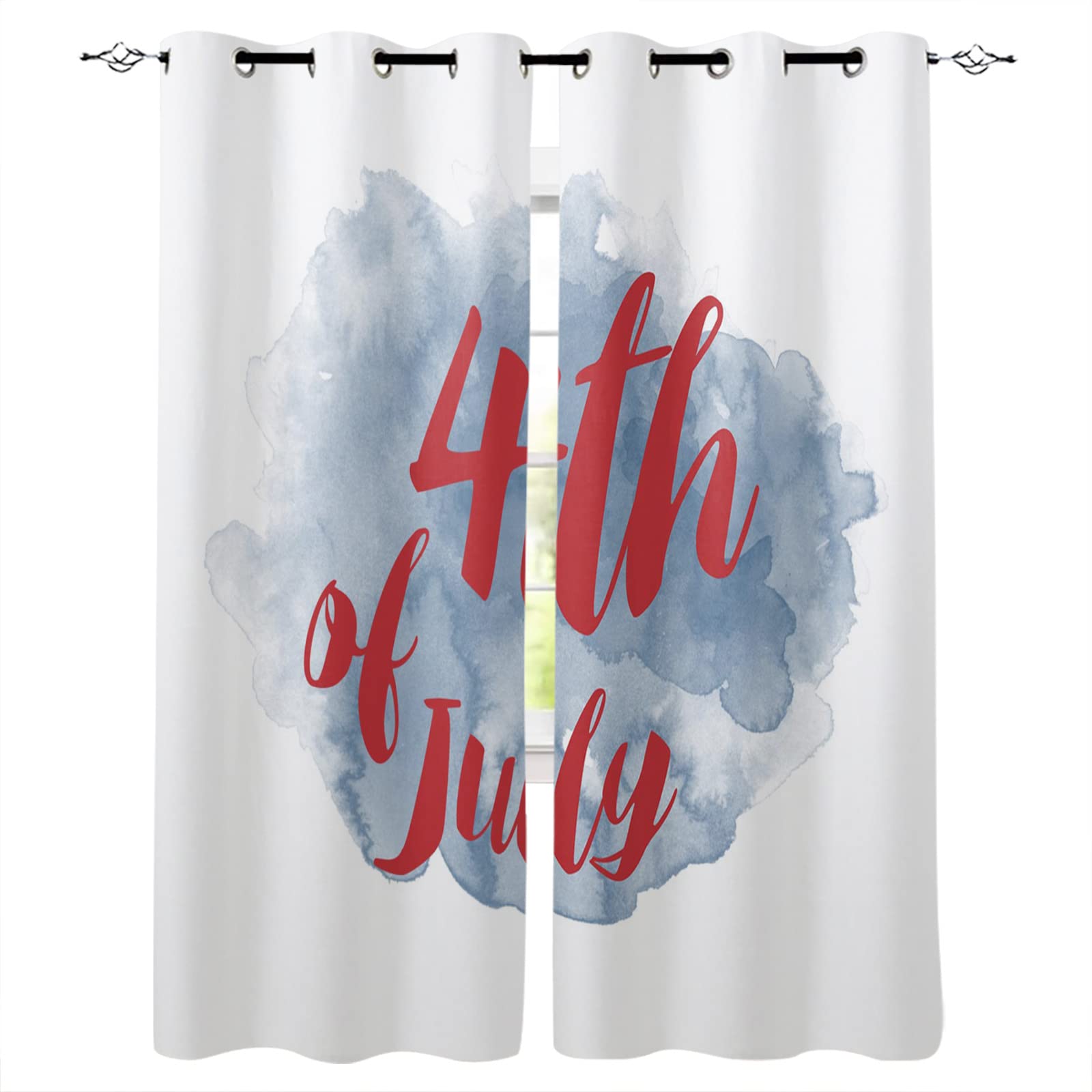 US Flag Blackout Curtains 52x84 Inch - Thermal Insulated Room Darkening for Bedroom & Living Room