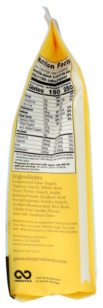 Pamela's Classic Vanilla Cake Mix Gluten Free - 21 Oz (Pack of 6) | Delicious & Easy Baking for Birthdays, Parties & Special Occasions